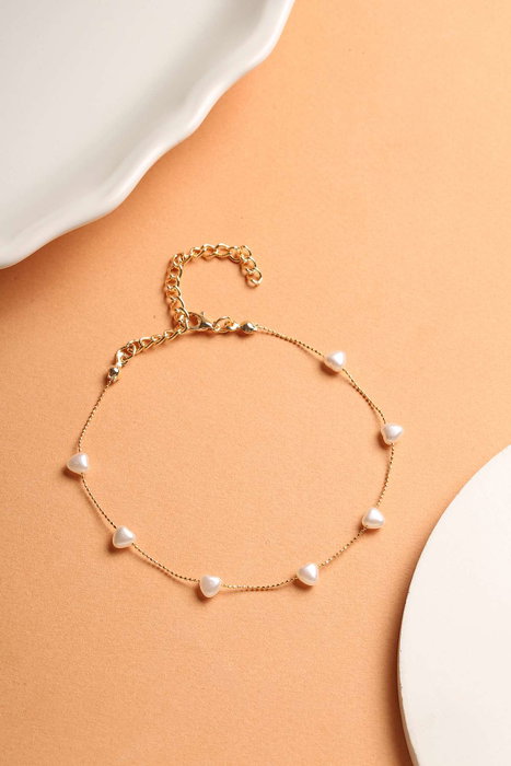 Heliophilia Silver Pulsera de tobillo de metal dorada